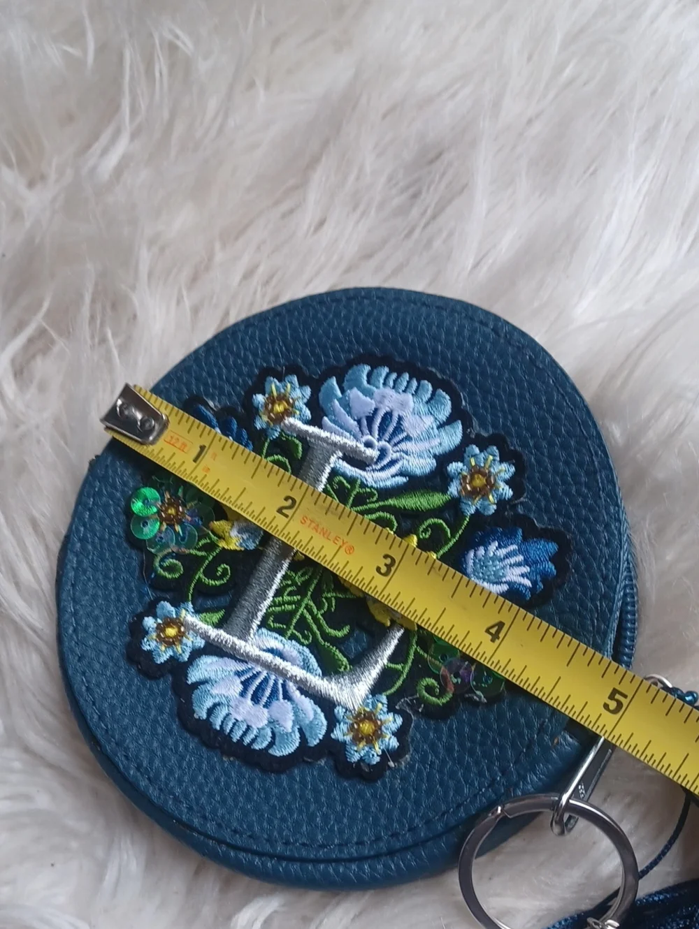 Key Chain ID holder Pouch With The  Letter L